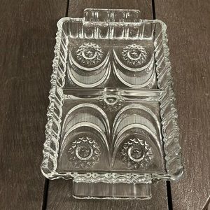 Sectional Glass Dish with Handles 10”x6”